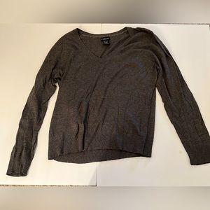 George Dark Grey Cotton V Neck Sweater Size XL Womens